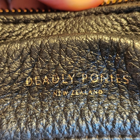 Deadly Ponies Black Mr Fill n Zip Twist Leather Bag Designer Rare Find - Picture 11 of 11